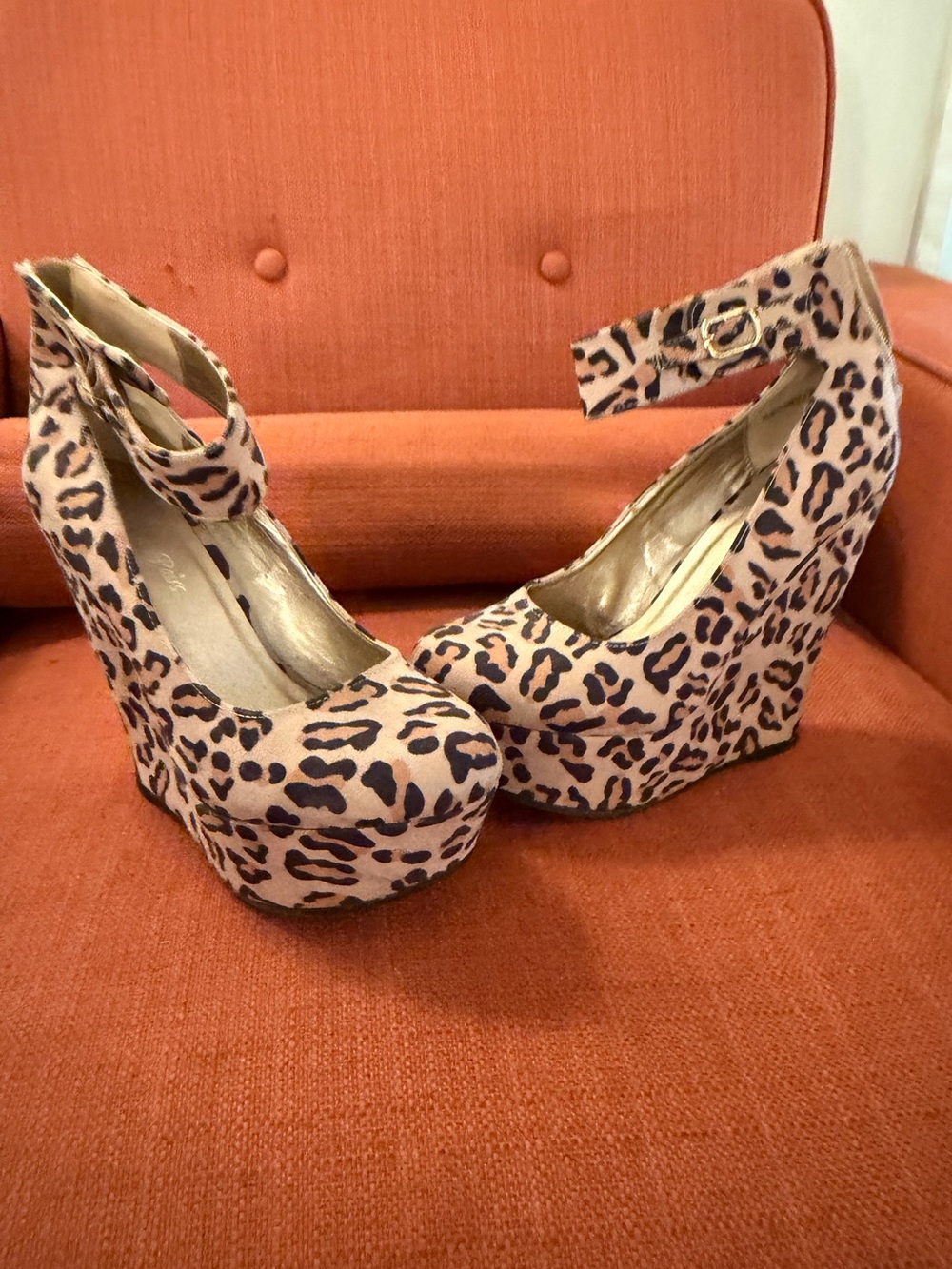 Cheetah / leopard wedge heels